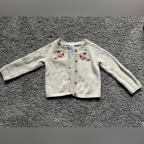 Carter’s 6-9 month embroidered floral cardigan - Picture 1 of 5